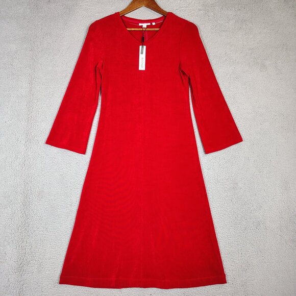 Chico's Dresses & Skirts - Chico's Travelers Dress Womens 0 US Small Red Allure High V-Neck Bell Sleeve NWT